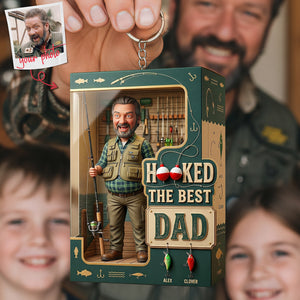 Hooked On Fishing Dad Keychain - Personalized Custom Photo Gifts For Dad 02PATA260326 - Keychains - GoDuckee