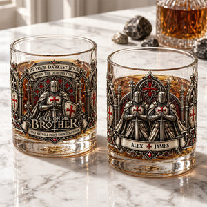 Knight Brother Drinking Glass - Personalized Gifts For Brothers 02padt231026 - Glass - GoDuckee