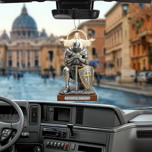 Christian Faithful Knight Car Ornament – Personalized Christmas Gifts for Christian 05huqn290725 - Ornament - GoDuckee