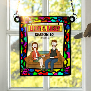 Personalized Anniversary Gift For Couple Window Hanging Suncatcher Ornament 01OHLU280225PA - Ornament - GoDuckee