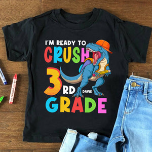 I'm Ready Crush 3RD Grade-Personalized Youth Shirt- Gift For Kid- Dinosaur Youth Shirt - Shirts - GoDuckee