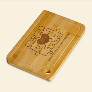 You Are The Piece That Holds Us Together- Personalized Engraved Cutting Board- Gift For Mom- Mom Cutting Board - Home Decor - GoDuckee