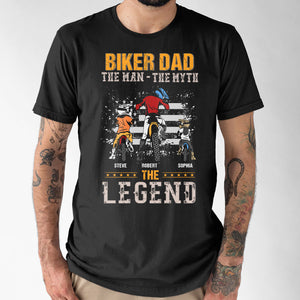 Biker Dad The Man the Myth The Legend, Personalized Shirt, Gift For Dad, Father's Day Gift - Shirts - GoDuckee