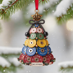 Weight Plate Tree Christmas Ornament, Personalized Gifts For Gymers 05qhtn100826 - Ornament - GoDuckee