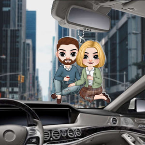 Romantic Couple, Love You Forever, Personalized Transparent Car Ornament, Gifts For Couple - Ornament - GoDuckee