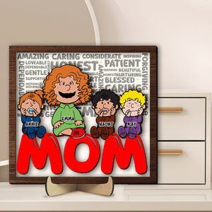 Personalized Gifts For Moms 2 Layers Wood Sign Moms & Little Ones 02TOLU090125HH - Wood Sign - GoDuckee