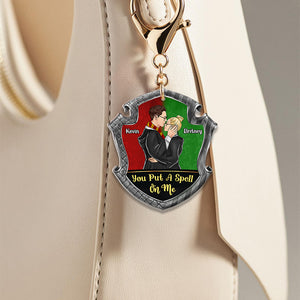 Witch & Wizard Couple Keychain - Put a Spell On Me - Personalized Gifts For Couple - Keychains - GoDuckee
