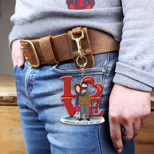 Personalized Gifts For Couple Keychain 02OHMH070225HG - Keychains - GoDuckee