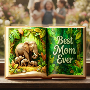 Mom And Kid Elephant Acrylic Plaque - Personalized Gifts For Mothers 03tota050226 - Shaped Plaques - GoDuckee