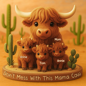 Personalized Gifts For Mom Plaque Highland Cow Mama 03XQDT150425 - Shaped Plaques - GoDuckee