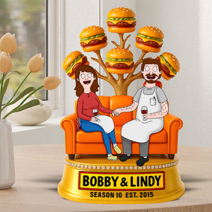 Burger Couple Acrylic Plaque Personalized Gifts For Couple 01OHQN050625PA - Shaped Plaques - GoDuckee