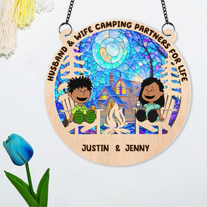 Personalized Gifts For Camping Couple Suncatcher Ornament 01kapu140125pa - Ornament - GoDuckee