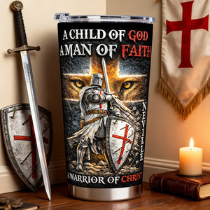 A Warrior Of Christ 20oz Tumbler - Personalized Gifts For Christian 05HULU030226 - Tumbler Cup - GoDuckee