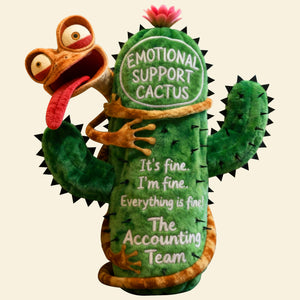 Fun Lizard Hugging Emotional Support Cactus Custom Shape Pillow - Personalize Gifts For Coworker 04qhqn221125 - Pillow - GoDuckee