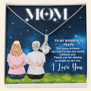 Mom Thank You For Shining As Bright As The Sun- Personalized Alluring Beauty Necklace-Gift For Mom- Mom Alluring Beauty Necklace - Jewelry - GoDuckee