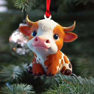 Gift For Cow Lover, Personalized Ornament, Cute Little Cows Collection Ornament, Christmas Gift 02NAHN160823 - Ornament - GoDuckee