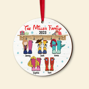 Family Boots, Personalized 05NATN301023 Acrylic Ornament - Ornament - GoDuckee