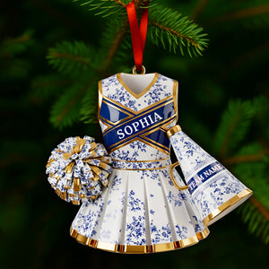 Cheerleading Toile de Jouy Ornament Personalized Gifts For Cheerleader Christmas Ornament 05PGLU281025 - Ornament - GoDuckee