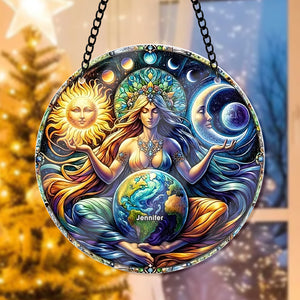 Personalized Gifts For Christmas Suncatcher Ornament Sun And Moon 47ACQN240824 - Ornament - GoDuckee