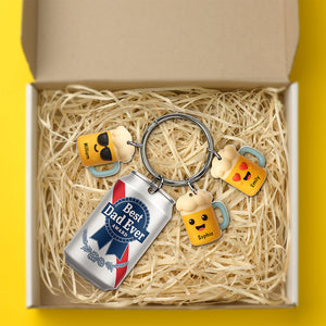 Best Dad With Little Beer Charms Acrylic Tag Keychain - Personalized Gifts For Father 01NAQN250425 - Keychains - GoDuckee