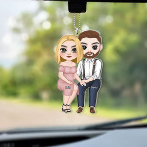 Romantic Couple, You Are Forever In My Heart, Personalized Transparent Car Ornament, Gifts For Couple - Ornament - GoDuckee