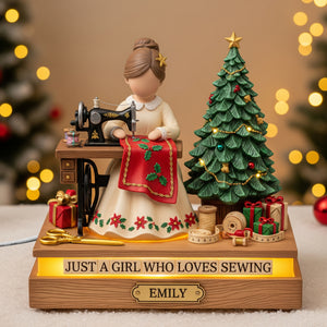 Sewing Girl Acrylic Light Box Personalized Gifts For Sewing Lovers 05pgtn051125 - Light Box - GoDuckee