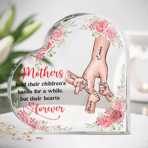 Personalized Gifts For Mom Heart Plaque Mothers Hold Their Children's Hands - Shaped Plaques - GoDuckee