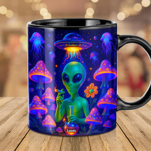 Smoking Alien Mug - Personalized Gifts For Weed Lovers 01totn100625 - Coffee Mug - GoDuckee