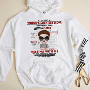 The World's Luckiest Mom Personalized Mother And Son Shirt Gift For Mom - Shirts - GoDuckee