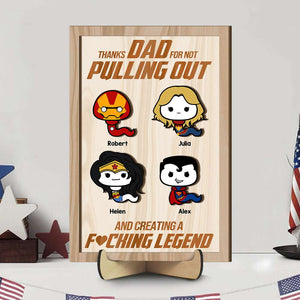 Thanks Dad For Not Pulling Out, Gift For Dad, Personalized Wood Sign, Funny Sperm Wood Sign, Father's Day Gift 06QHHN260423 - Wood Sign - GoDuckee