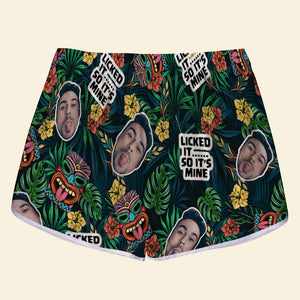 Couple Licked It So It's Mine Personalized Couple Beach Shorts - Beach Shorts - GoDuckee