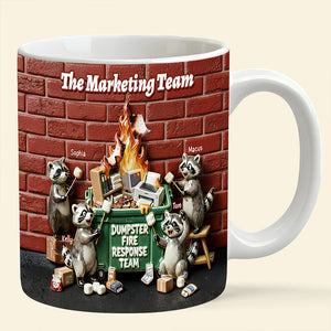 Fun Raccoon Dumpster Fire Response Team Mug, Personalized Gift For Coworker 02qhdt271125 - Coffee Mug - GoDuckee