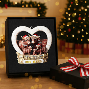 Personalized Gifts For Family Christmas Highland Cow Ornament 03nata200925 - Ornament - GoDuckee