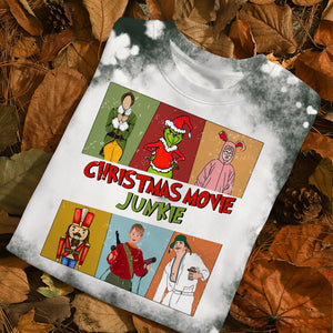 Christmas Movie Junkie, Gift For Christmas, Personalized Shirt, Xmas Character AOP Shirt, Christmas Gift 03HUHN171023 - AOP Products - GoDuckee