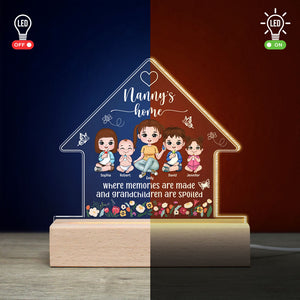 Grandma's Home Where Memories Are Made And Grandchildren Are Spoiled- Personalized Led Light- Gift For Grandma- Grandma Led Light - Led Night Light - GoDuckee