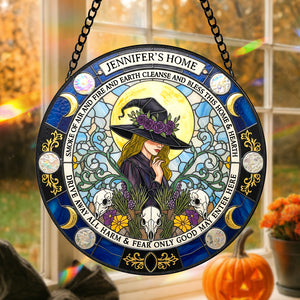 Blessings Witch House Stained Glass Suncatcher, Personalized Gifts For Witch Lovers 01qhtn080825 - Ornament - GoDuckee
