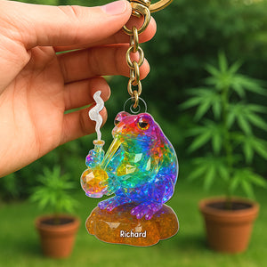 LGBTQ+ Toker Frog Keychain – Personalized Gifts for Weed Lovers 01toqn040625 - Keychains - GoDuckee