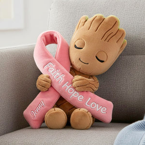 Cute Creature Pink Ribbon Pillow - Personalized Gift For Cancer Awareness 04NATN111225 - Pillow - GoDuckee