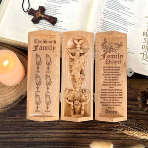 Personalized Gifts For Family Openable Wooden Cylinder Sculpture 04TOMH230125 - Wooden Cylinder Sculpture - GoDuckee