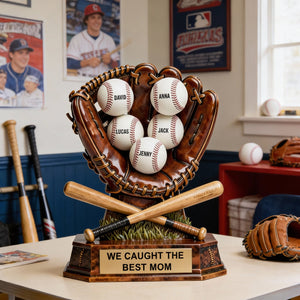 Caught The Best Mom Acrylic Plaque - Personalized Gifts For Baseball Lovers 01hytn030226 - Shaped Plaques - GoDuckee