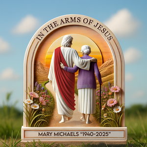 Heaven Jesus Plaque - Personalized Memorial Gifts 02hupu160425 - Shaped Plaques - GoDuckee