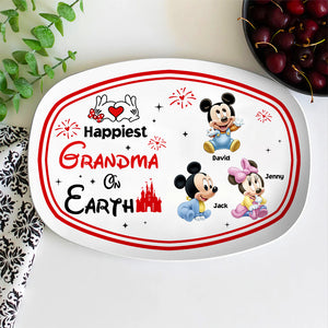 Personalized Gifts For Grandma Plate Happiest Grandma On Earth 01OHTN270324 - Plates - GoDuckee