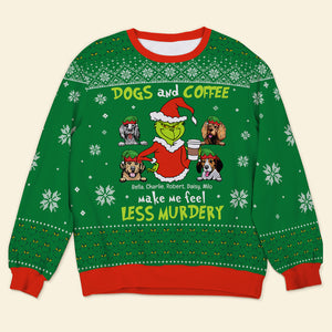 Dogs And Coffee Make Me Feel Less Murdery- Personalized 3D Knitted Sweater-Gift For Dog Lover- Christmas Gift-06ohqn100823 - AOP Products - GoDuckee