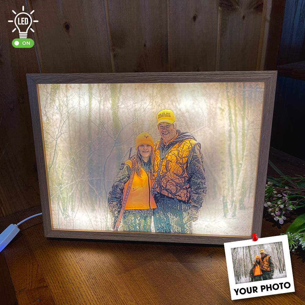 Gifts For Hunting Couple, Personalized Light Picture Frame - Poster & Canvas - GoDuckee