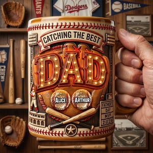 Baseball Dad MVP Coffee Mug - Personalized Gifts For Dad 03padh110526 - Coffee Mug - GoDuckee
