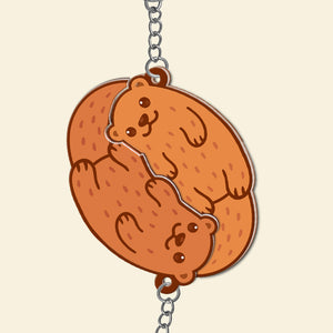 Personalized Otter Couple Keychains - Couple Gift - Keychains - GoDuckee