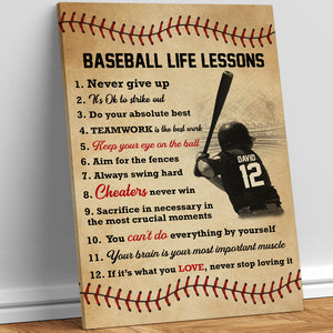 Personalized Gifts For Baseball Lover Canvas Print Baseball Life Lessons 02QHTN070225 - Poster & Canvas - GoDuckee