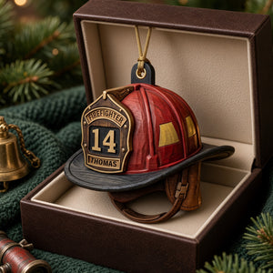 Firefighter Helmet Acrylic Ornament - Personalized Christmas Gifts For Firefighter 07pglu201026 - Ornament - GoDuckee