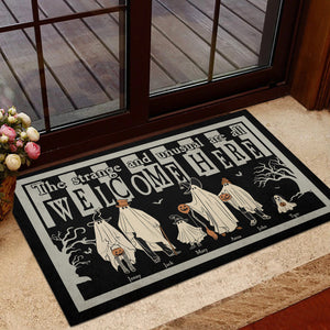 The Strange And Unusual Are All Welcome Here, Personalized Family Door Mat GO1DOR-02NATN050923HH - Doormat - GoDuckee