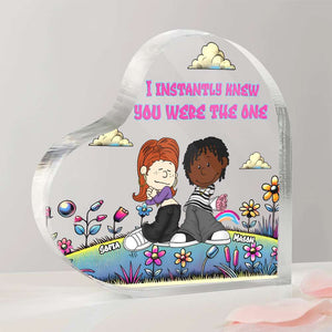 Personalized Gifts For Y2k Couple Heart Shaped Acrylic Plaque 03TGMH271224HG - Shaped Plaques - GoDuckee